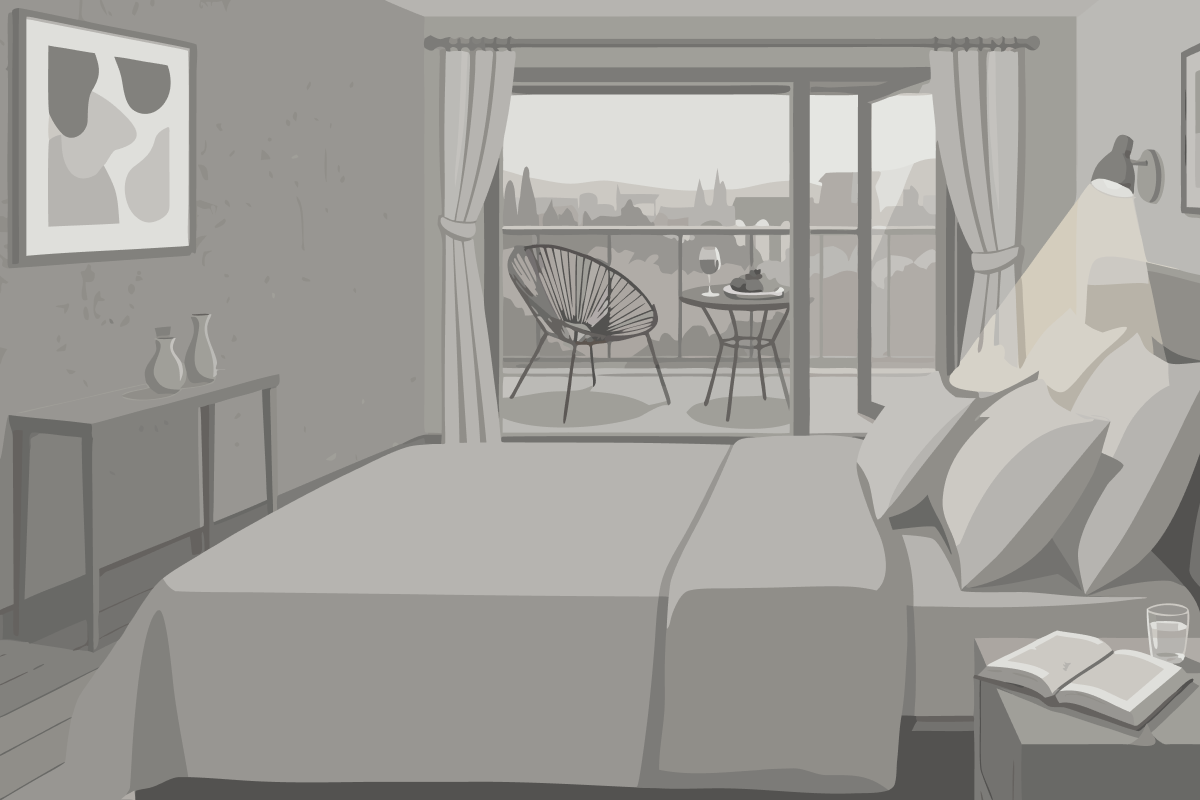 Suite mit 2 Schlafzimmern und Poolblick